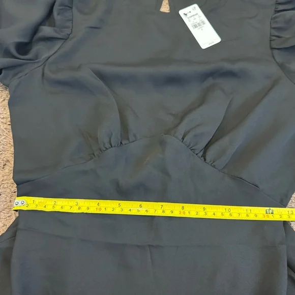 Express Black Fit Flare Puff Sleeve Dress A Line Mini Size S M L NEW $78 - Picture 16 of 16